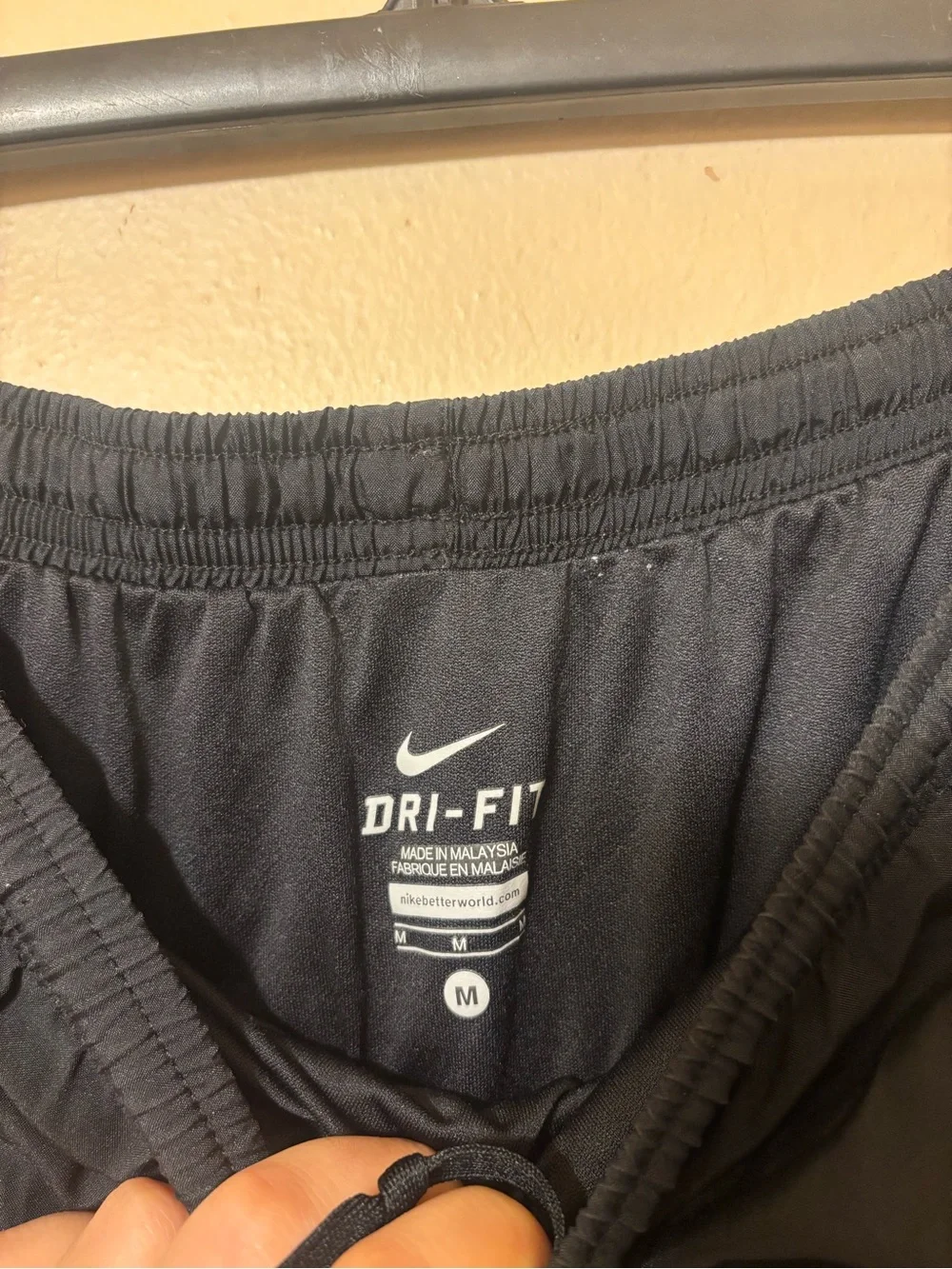 Nike Black lined Athletic Shorts with White Trim size M